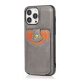 thumbnail image 2 of For Iphone 14 Soft Skin Wallet Bag Phone Case (Grey),iPhone 16 Pro, 2 of 6