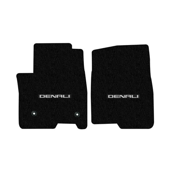 Lloyd Mats LogoMat Custom-Fit 2PC Carpet Floor Mats for 2019-2020 GMC 1500/2500/3500, Double or Crew Cab, Charcoal