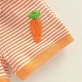 thumbnail image 7 of Xyant Toddler Baby Boy Girl Easter Outfit Waffle Stripe Bunny Carrot Embroidery Short Sleeve Shirt and Shorts Sets Summer Clothes (Orange,12-18 Months), 7 of 7