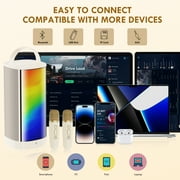 JAUYXIAN Karaoke Machine for Kids Adults, Portable Karaoke Speaker Bluetooth with Rgb Lights, 2 Mics, Usb, Best Gift for Girls/ Boys