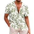 thumbnail image 2 of VATAPA Funky Hawaiian Shirt for Men Tropical Print Lapel Button Down Shirts Short Sleeve Casual Aloha Shirt Summer Loose Beach Tops Camisas de playa para hombre Flash Deals Today White S, 2 of 5