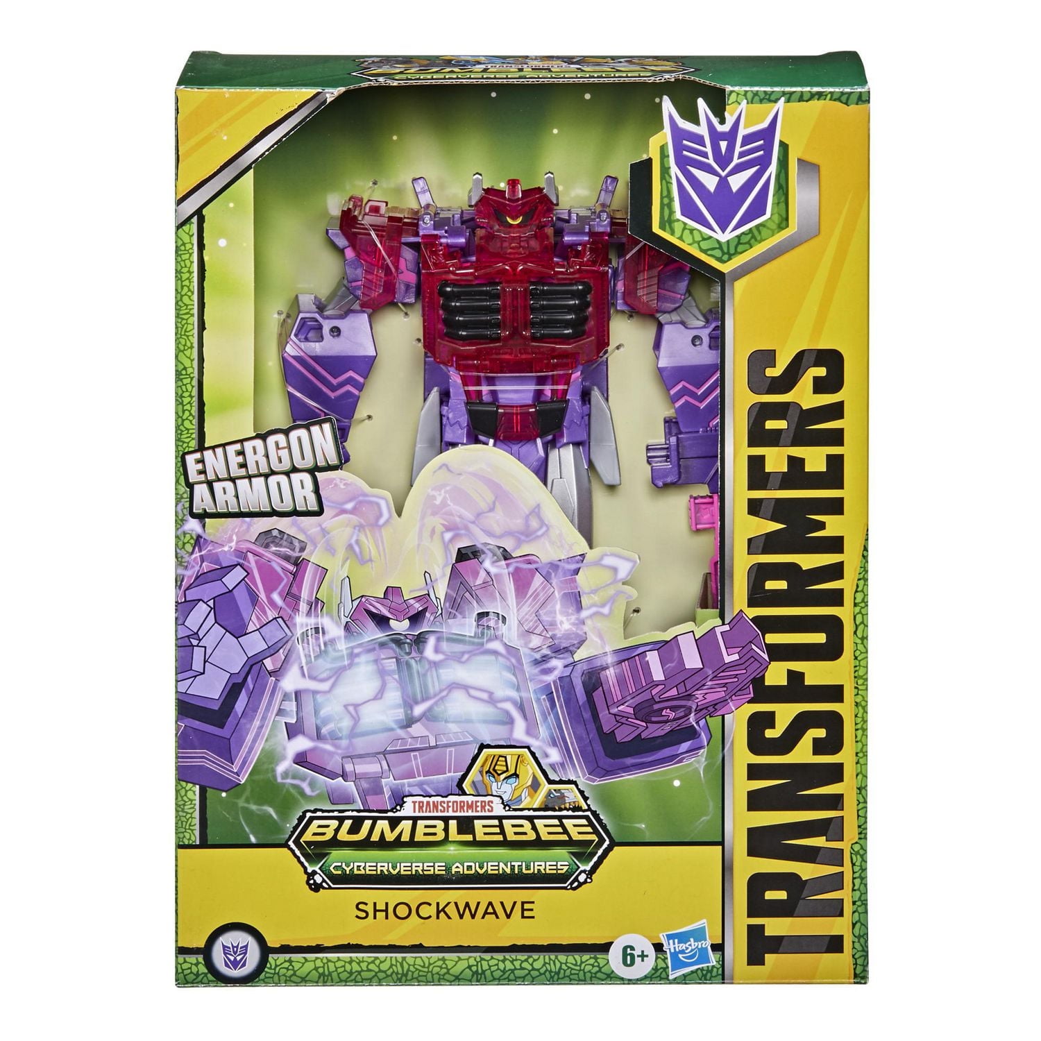 Transformers Bumblebee Cyberverse Adventures Dinobots Unite Toys Ultimate Class Shockwave Figure, Energon Armor, Ages 6 and Up, 9-inch