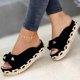 thumbnail image 1 of Nuevas zapatillas de Mujer, zapatos planos informales con plataforma y lazo de Color sólido, correas trenzadas a la moda, sandalias para caminar al aire libre, Zapatilla para Mujer Tan Jianjun unisex, 1 of 2