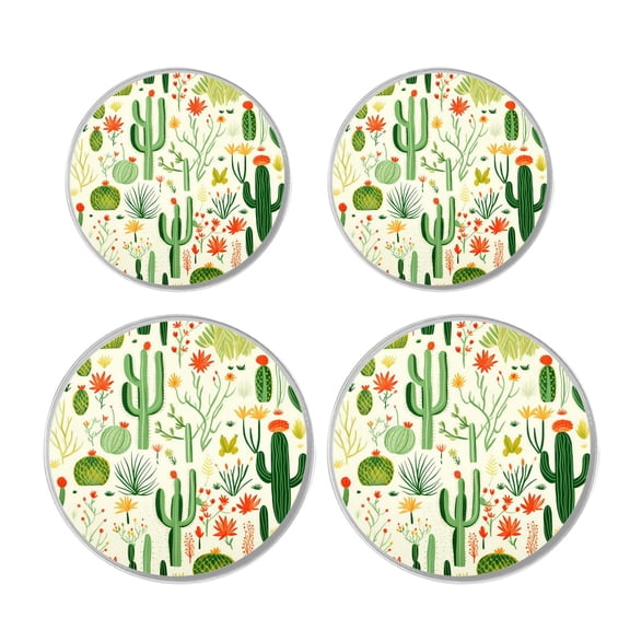 Metal Stove Burner Covers 4 Pcs Metal Round Stove Burner Covers 8Inch And 10Inch ,Cactus Green Cacti beautiful, for Home Decor Cooktop Decorative