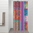 thumbnail image 2 of Colorful Pioneer Flower Patchwork Shower Curtain 36"x72" ,Bathroom Decorative Shower Curtains Set with 12 Hooks,Modern Waterproof Washable Shower Curtain, 2 of 6