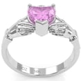 thumbnail image 5 of Claddagh Lab-Created Pink Sapphire Ring In Solid 14k White Gold, 5 of 6