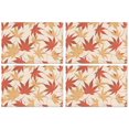 thumbnail image 1 of Napperons Rectangulaires Feuilles d'Érable d'Automne 4 Pcs Récolte de l'Action de Grâce Automne Durables en Lin 12 X 18 Pouces Modes de Vacances pour Table de Cuisine, 1 of 5