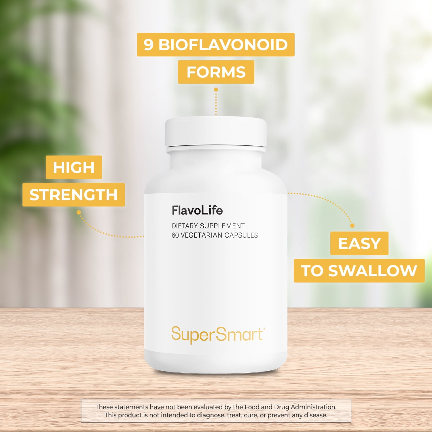 SuperSmart FlavoLife (Flavonoid Complex Supplement) - with Luteolin, Myricetin, Fisetin, Rutin, Quercetin, EGCG, Apigenin, Hesperidin | Non-GMO & Gluten Free - 60 Vegetarian Capsules