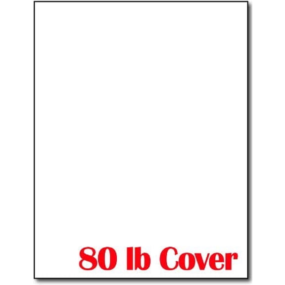 Heavyweight White Cardstock 8.5" x 11" - Thick Paper for Printing - Inkjet/Laser 80lb Cardstock (50 Sheets)