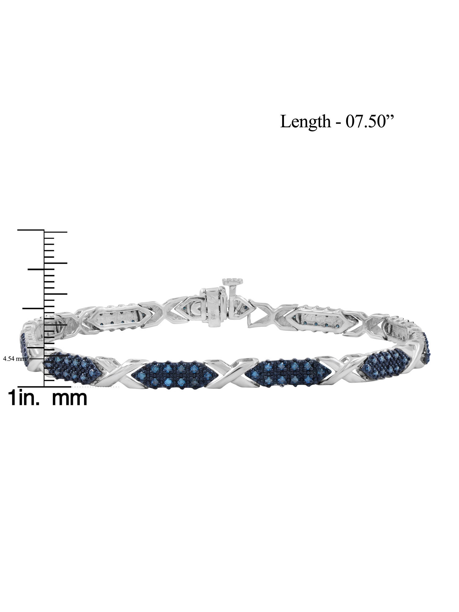 JewelersClub 1.00 Carat T.W. Blue Diamond Sterling Silver X Bracelet