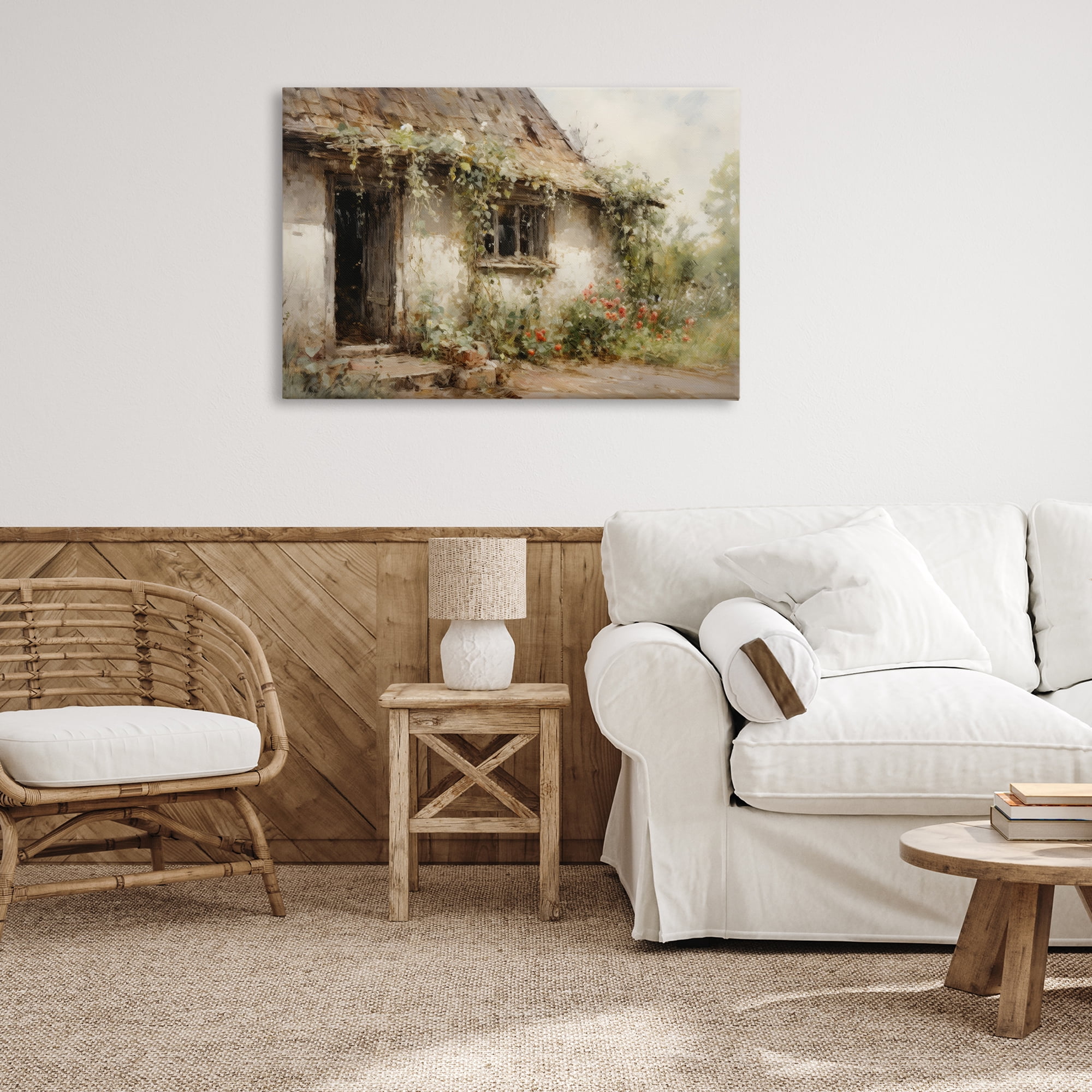 Stupell Industries Reclaimed By Nature Town & City Painting Gallery Wrapped Canvas Art Print Wall Art, 36 x 24