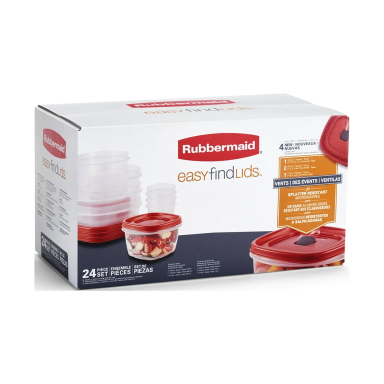 Rubbermaid Easy Find Lids Container, Glass, 5.5 Cups