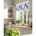 thumbnail image 3 of Valance Curtains for Windows Blue Tulip Kitchen Curtians Window Treatment Floral Plant Topper Curtain Rod Pocket Valances for Kitchen Bathroom Living Room 42x12in, 3 of 9