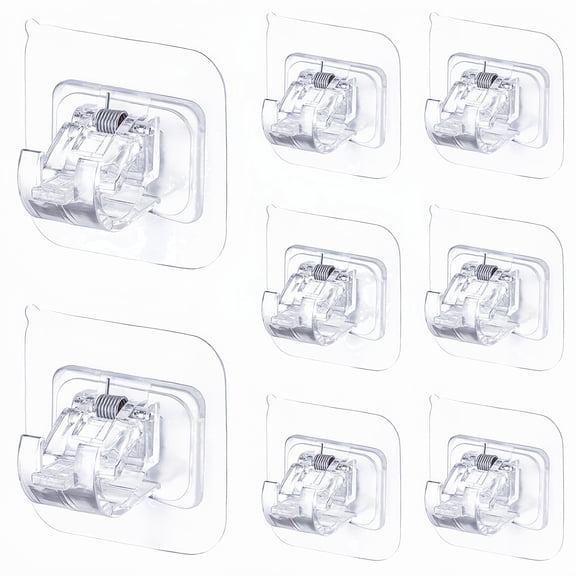 RUNJIG 1 in Clear Curtain Rod Brackets 8 Count