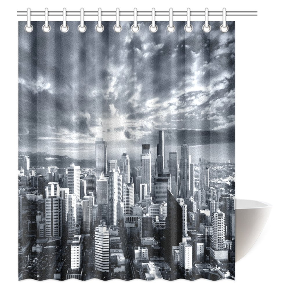 MYPOP New York Shower Curtain, NYC over Manhattan from Top of