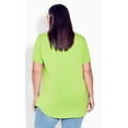 thumbnail image 3 of Avenue Women's Plus Size V Cut Out Top - Chartreuse, 3 of 5