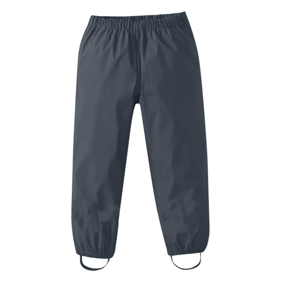 PMVFHDE Kids Rain Wear Waterproof Rain Pants - Resistant Reinforced Outdoor Trousers with Adjustable Waist, Spring Fall Play Clothes for Boys Girls Toddler to Youth Black,3-4 Years