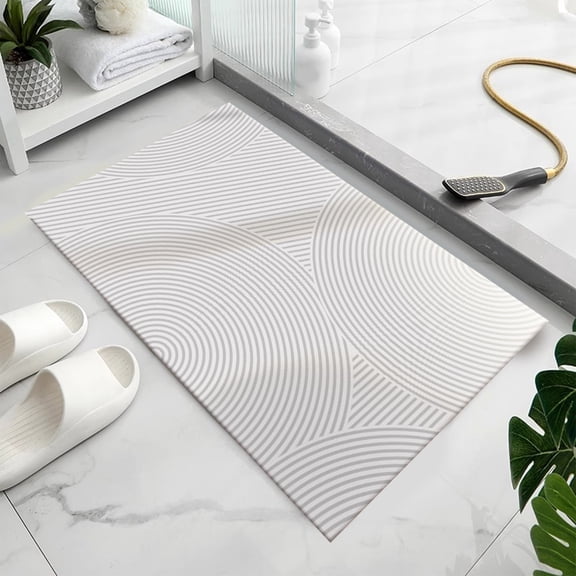 Diatomaceous Earth Bath Mat, Fast-Drying Diatomite Stone Bath Mat, Large Non-Slip Bathroom Floor Mat, Diatom Mud Foot Pad for Shower, Eco-Friendly Water Absorbing Bath Mat