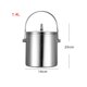 thumbnail image 2 of Cubiteras de metal Cubitera de hielo de doble pared con tapa y mango cómodo, cubeta de hielo aislada de acero inoxidable for coctelería, vino, accesorios de bar en casa, fiestas, cubeta de champán, 2 of 5