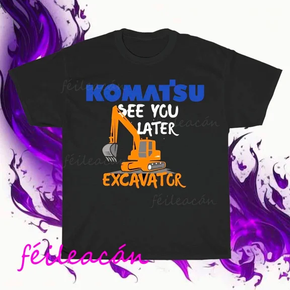 Brand New Komatsu Excavator Logo American T-Shirt Funny Size S to 5XL