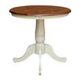 thumbnail image 3 of 30" Round Top Pedestal Dining Table, 28.9"H in Antiqued Almond/Espresso, 3 of 7