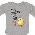 thumbnail image 4 of Inktastic The Chicks Dig Me Easter Baby Chick with Basket and Eggs Boys or Girls Long Sleeve Baby Bodysuit, 4 of 5