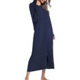 thumbnail image 2 of Bebetter Women's Long Robe: Hooded Bathrobe with Zipper Up Duster, Full-Length Solid Color_Special Gift, 2 of 5