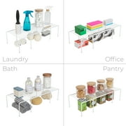 Smart Design Expandable Kitchen Storage Shelf Rack, Steel, Rust-Resistant, White (16–32.5 in)