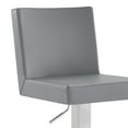 thumbnail image 6 of Armen Living Legacy Contemporary Swivel Barstool in Brushed Stainless Steel and Grey Faux Leather, 6 of 10