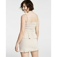 thumbnail image 3 of Bar III Women's Square Neckline Terry Ruffled Smocked Top Naturally Nude (Naturally Nude, S), 3 of 3