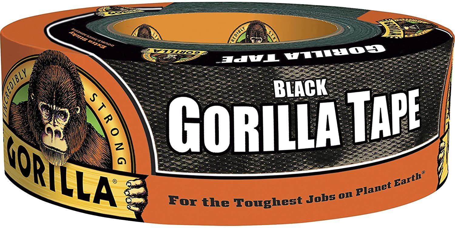 Gorilla Black Duct Tape, 1.88' x 35 yd, Black, Pack of 1