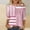 Pink, variant on Zysthvn Casual Summer Tops for Women Striped 3/4 Sleeve Tunic Plus Size Women T Shirt Breathable Loose Fit Crew Neck