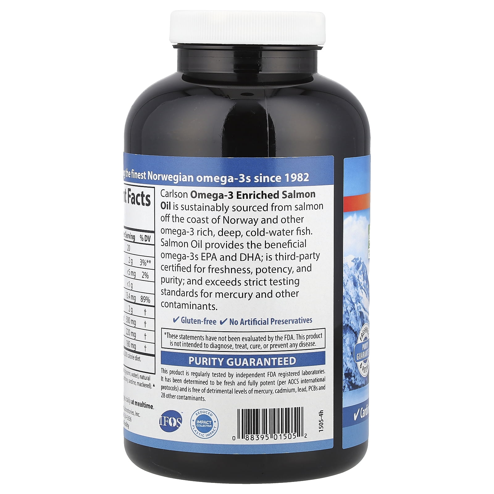 Carlson Norwegian Salmon Oil 500mg - 300 Softgels