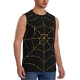 thumbnail image 2 of Kdxio Golden Spider Web for Men's Muscle T-shirt,Sleeveless for Workout Running Athletic Gym Lounge Casual, 2 of 5