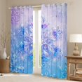 thumbnail image 2 of Manfei Dreamy Snowflake Blackout Curtains Set of 2 (52x84 Each) for Girls, Blue Ombre Window Curtains, Princess Style Curtains and Drapes, Luxury Bedroom Decor, 2 of 6