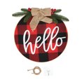 thumbnail image 2 of Front Door Wreaths,Hello Sign for Front Christmas Linen Plaid Front Door Wreath Front Door Sign Future-Proof Design, 2 of 14
