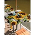 thumbnail image 6 of Sunflower Checkered Outdoor Tablecloth with Umbrella Hole, Black Buffalo Plaid Pastoral Flowers Spillproof Waterproof Outdoor Table Cover, Patio Tablecloths for Party/Garden/Picnic, Square 60"x60", 6 of 9