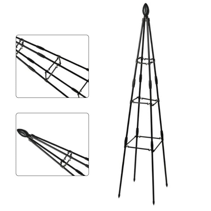 Garden Climbing Plant Bracket Flower Plant Support Bracket Black Height 160cm
