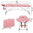 thumbnail image 3 of Topeakmart Adjustable Massage Bed Portable Massage Table Spa Table with Headrest/Armrest/Hand Pallet Pink, 3 of 8