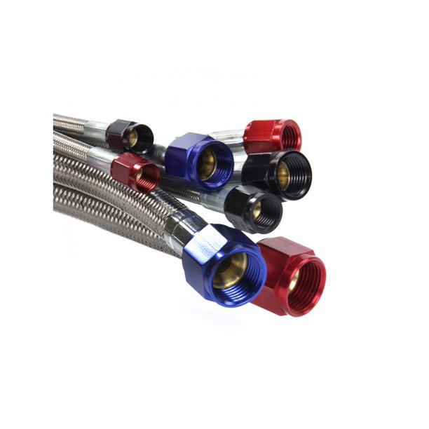 Nitrous Outlet 60" 6AN Stainless Braided Hose (Blue Fittings