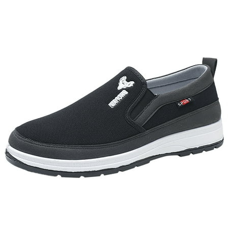 

Sneakers Men Mens Casual Shoes Thick Soled Solid Color Non Slip Fashion Shoes Cloth Black 41