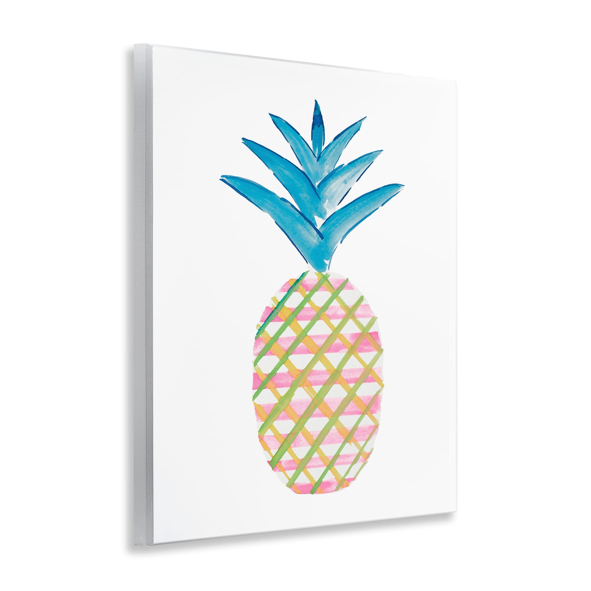 Stupell Industries Tropical Tartan Pineapple Food & Beverage Painting Unframed Art Print Wall Art, 11 x 14