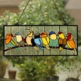 thumbnail image 4 of RADIANCE Goods Tiffany-Glass Featuring Birds Window Panel 25.5x10.5, 4 of 4