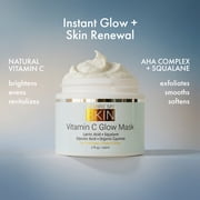 Vitamin C Mask for Face – Brightening Face Masks Skin Care Contains Glycolic Acid and Lactic Acid + Squalane Oil – Hydrating Beauty Face Mask for Glowing Youthful Skin and Smooth Even Skin Tone 2oz