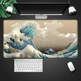 thumbnail image 3 of Large Mouse Pad 31.4 x 15.7inches 3mm XXL Extended Gaming Mouse Pad Mat with Non-Slip Base Stitched Mousepad for Computer,Office,Keyboard and Laptop-Waves，Waterproof Desk Mat, 3 of 6