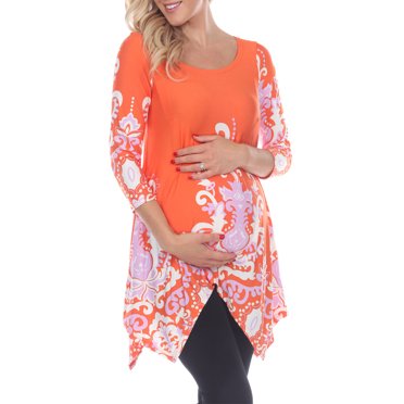 Maternity White Playful print Tunic Top