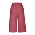 thumbnail image 5 of Capri Pants for Women Casual Cotton Linen Drawstring Lounge Pants Summer Loose Comfy Curved Hem Pants Pockets Ladies Comfy Plus Size 2026 Trendy Outfits Lightweight Cute Fashion Dressy Clothes, 5 of 6