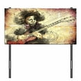 thumbnail image 3 of Jazz Music Headboard, Guitar Virtuoso Hand Drawn Style Illustration of a Guitar Player Musician, Upholstered Decorative Metal Bed Headboard with Memory Foam, Twin Size, Brown Beige Black, by Ambesonne, 3 of 4