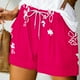 thumbnail image 4 of Mujeres Pantalones Cortos Ilustración de Verano Casual Encaje Hasta el Bolsillo Elástico, Pantalones Cortos Casuales para el Día Y el Ocio, 4 of 5