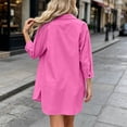thumbnail image 5 of Lmueinov 3/4 Sleeve Cardigan for Women 100% Cotton Plus Size Button Down Layering Cover Up Jacket Solid Pocketed Going Out Tops for Summer Fall Daily, 5 of 6